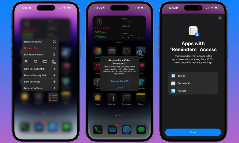 iphone 14 pro max z zablokowaną aplikacją
