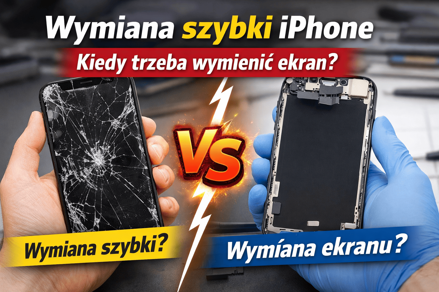 Wymiana szybki iPhone czy wymiana ekranu – porównanie pękniętej szybki i demontażu wyświetlacza w serwisie iPhone